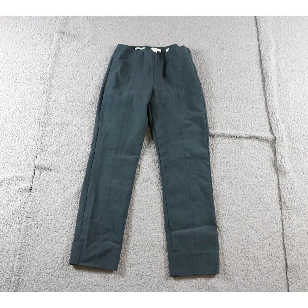 Vince Ponte Leggings Womens M Dark Green Gray Stitch Front Seam Italian Fabric